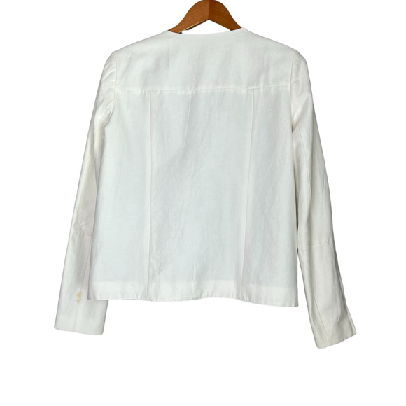 Tibi  Colorblock Moto Jacket Zip Up Long Sleeve Pockets Black/White - Picture 2 of 12